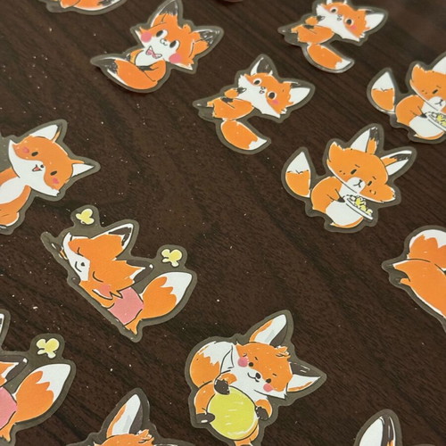 Fox stickers like new, pack of 20 with 10 designs
