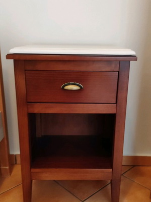 Nightstand made of solid wood and marble like new