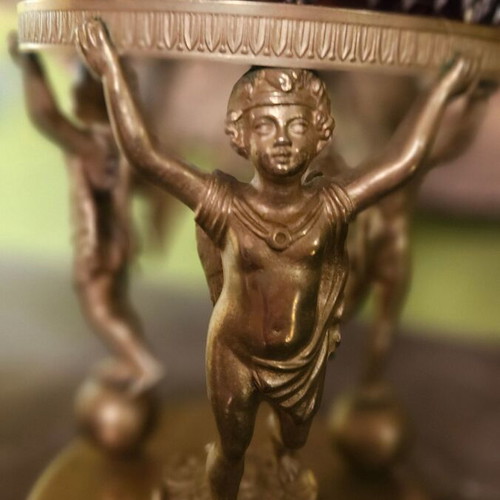 Antique vase like new, late 19th century with bronze dore base