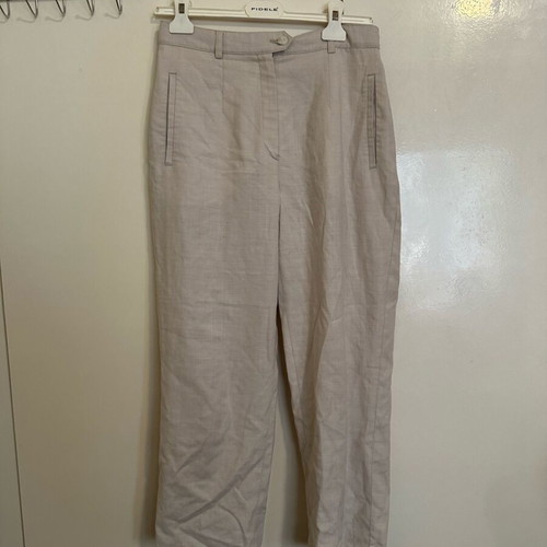 Linen beige high-waist pants size S 36 8