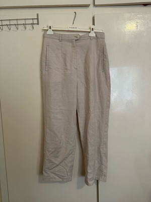 Linen beige high-waist pants size S 36 8