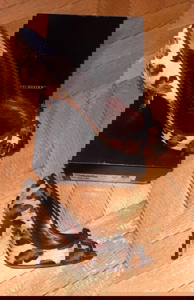 Giuseppe Zanetti Design, Vicini. Λεοπάρ peep toe pony skin με δερμάτινο Μπρονζέ πάτο. Νο 36