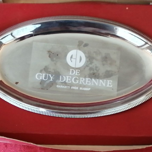 Serving platter 20 cm inox massif Guy Degrenne France new