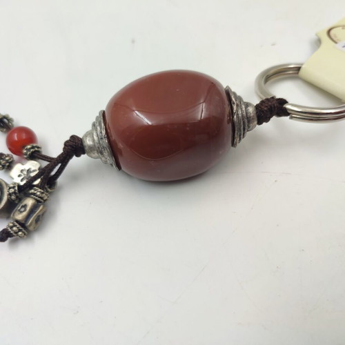 Cancer Zodiac Keychain with Carnelian Gemstone and Charms new