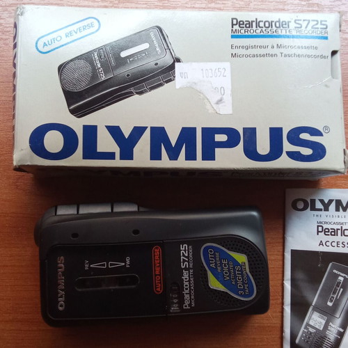 Olympus S 725 Microcassette Recorder like new, 1990s journalism