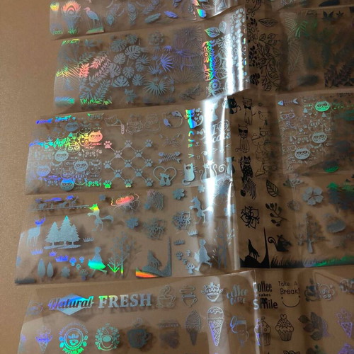 Aurora Glass holographic nail stickers new, pack of 5