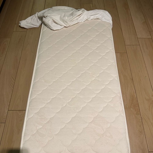 Baby cot mattress used, 70x140, set of 2 with protective sheet