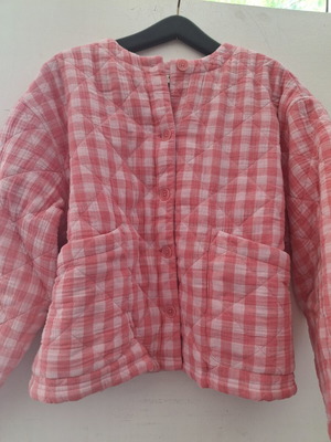Cleo by Lucy and Yak Pink Tartan Quilted Jacket Size M like new