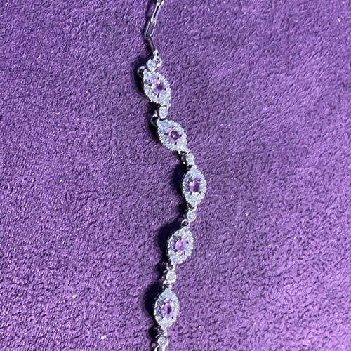 Silver bracelet with natural red sapphires and certificate of authenticity