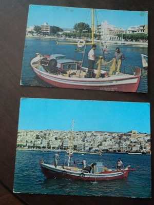 Sitia postcards used, set of 2 from 1960