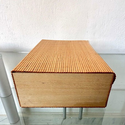 Handmade decorative jewelry box from bamboo and natural wood new