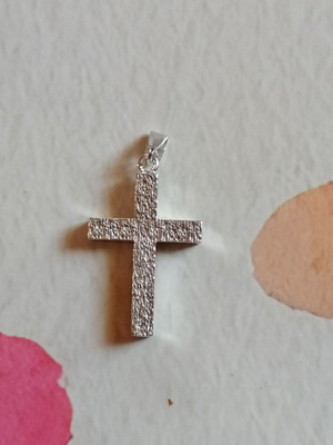 Silver 925 cross rhodium plated, new