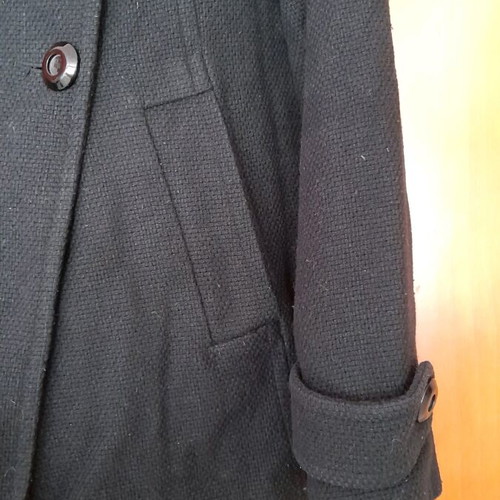 Bershka pea coat used, black, size S