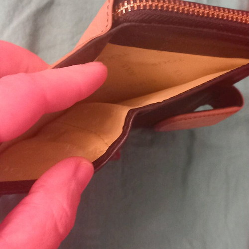 Tous leather wallet used, beige