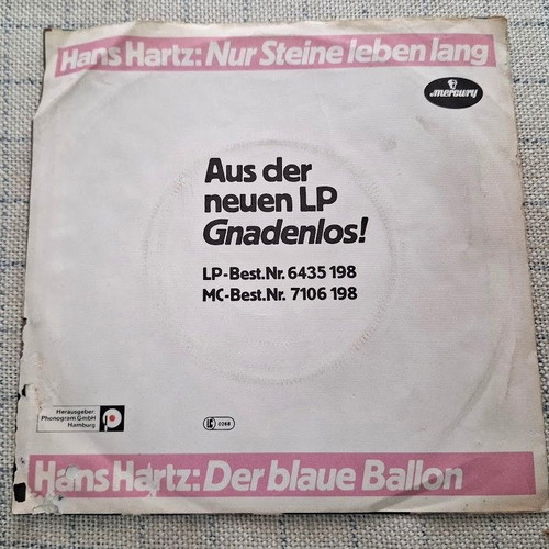 Hans Hartz Nur Steine Leben Lang 7' used, rock