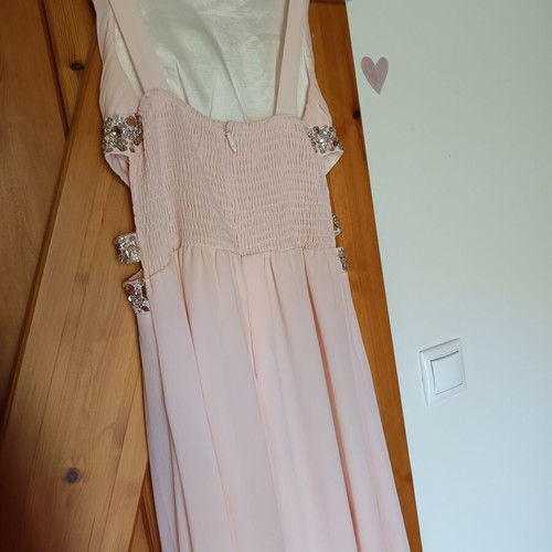 Evening dress used, size S, beige and pink