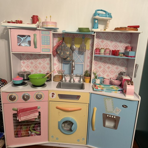 Kidkraft Wooden Play Kitchen Like New with Accessories