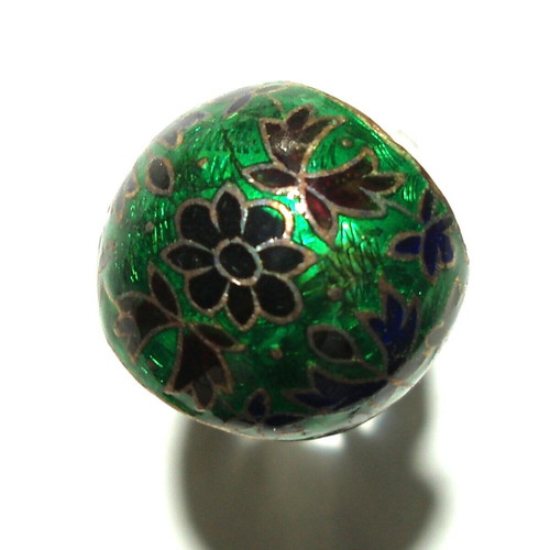 Old Indian Silver Ring with Enamel like new, multicolored