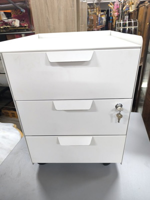 Metal drawer units with 3 drawers on wheels, pack of 4, 40x47x56 cm, like new