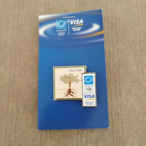 Athens 2004 Visa Sponsorship Pin Set with Olympia Pin new