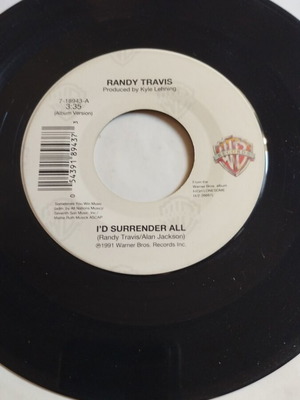 Randy Travis I'd Surrender All 7" σινγκλ, κάντρι