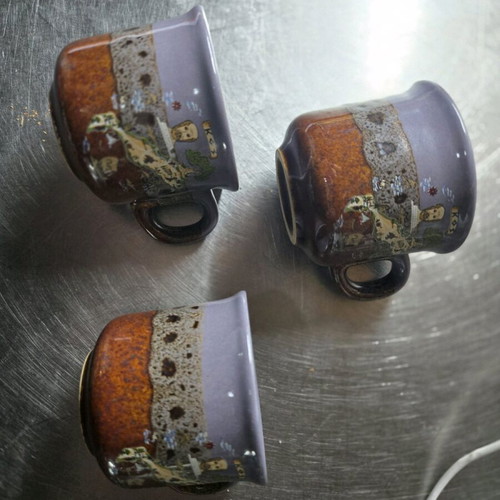 Set of three handmade cups like new