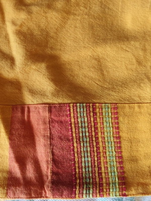 Tablecloth with decorative tassels used, cotton 1.73m x 1.33m