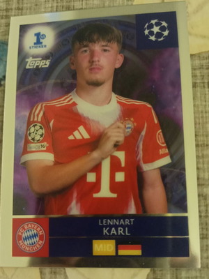 Topps Champions League 25-26 Lennart Karl card new Chrome edition