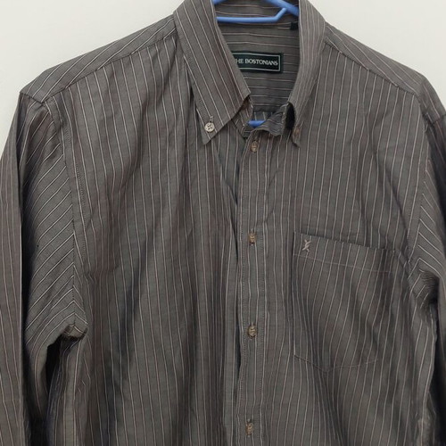 The Bostonians men's dress shirt size L like new, gray and pink