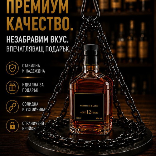 Levitating Bottle Stand new, chain holder for whiskey and wine