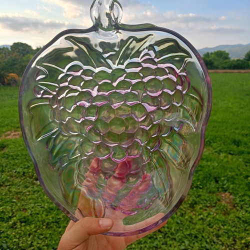 Rainbow Mist glass salad bowl vintage new by Indiana Glass