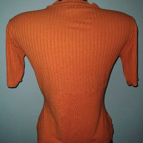 Street One ribbed branded blouse like new, orange, universal size M-2XL