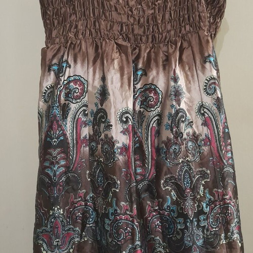 Pinko Satin Dress Large With Paisley And Stones Like New