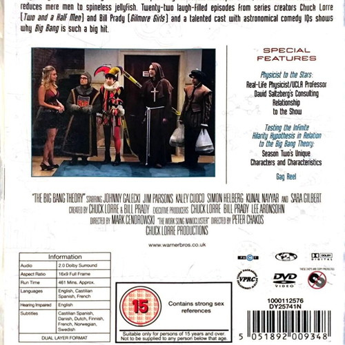 The Big Bang Theory DVD complete second season used, English subtitles