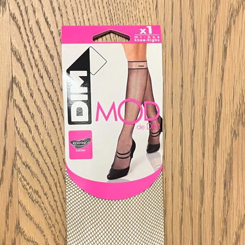 Dim women's fishnet knee-high socks new, beige