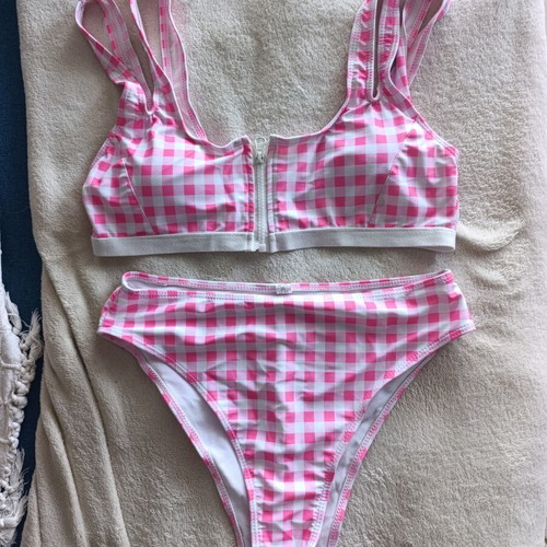 Bikini XL like new, white and pink