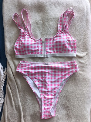 Bikini XL like new, white and pink