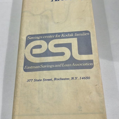 Rochester NY Road Map used, 1980s Americana with Kodak