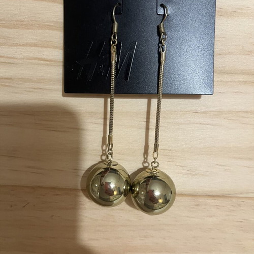 Dangling earrings, gold color, new