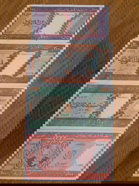 ΜΑΥΡΙΤΑΝΙΑ 4 ΧΑΡΤ/ΤΑ ΠΑΚΕΤΟ - MAURITANIA 100, 200, 500, 1.000 OUGUIYA ( 1981-2002 ) UNC