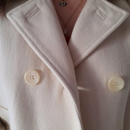 Mango white wool coat like new, size large