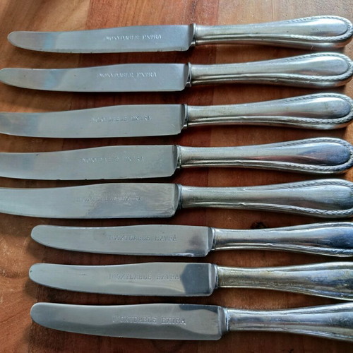 Set of 8 used Inoxydable Extra vintage dinner and dessert knives