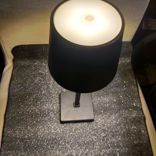 Table lamp black LED used, 30 cm, working