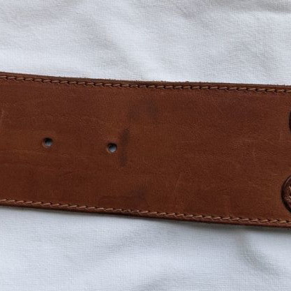 Leather belt with watches vintage used, size XS