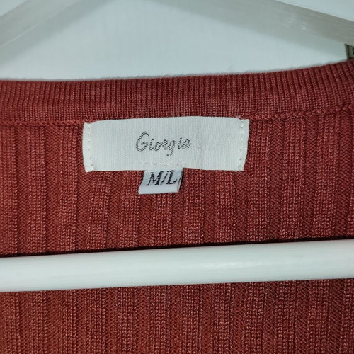 Rib cotton blouse small medium used, brick red