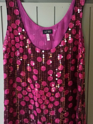 Armani Jeans blouse like new, burgundy-fuchsia with sequins, size 42