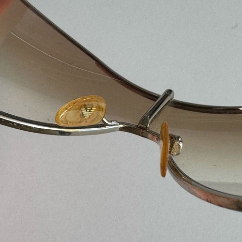 Emporio Armani 9355 sunglasses used, brown and silver