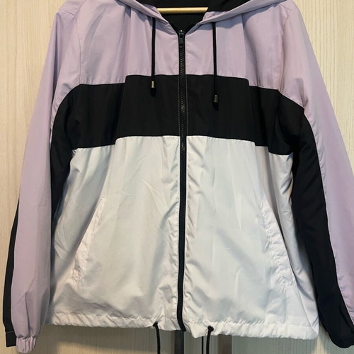 Topshop windbreaker like new, white and purple