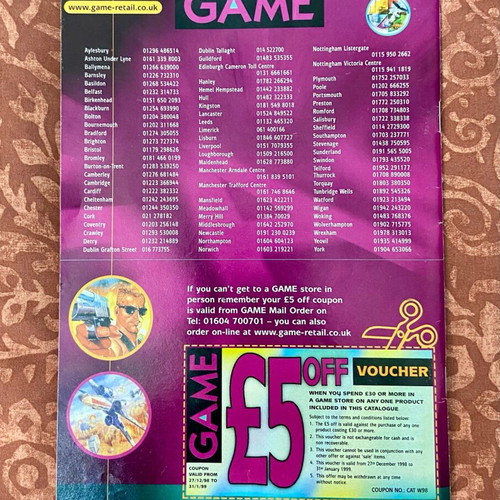 Video Games Catalogue 1998 like new