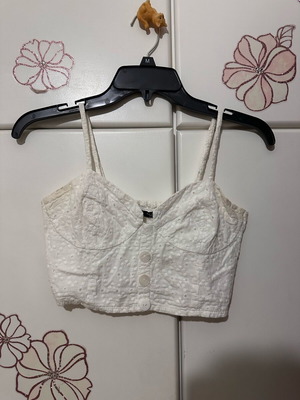 Zara white sleeveless top used, size XS
